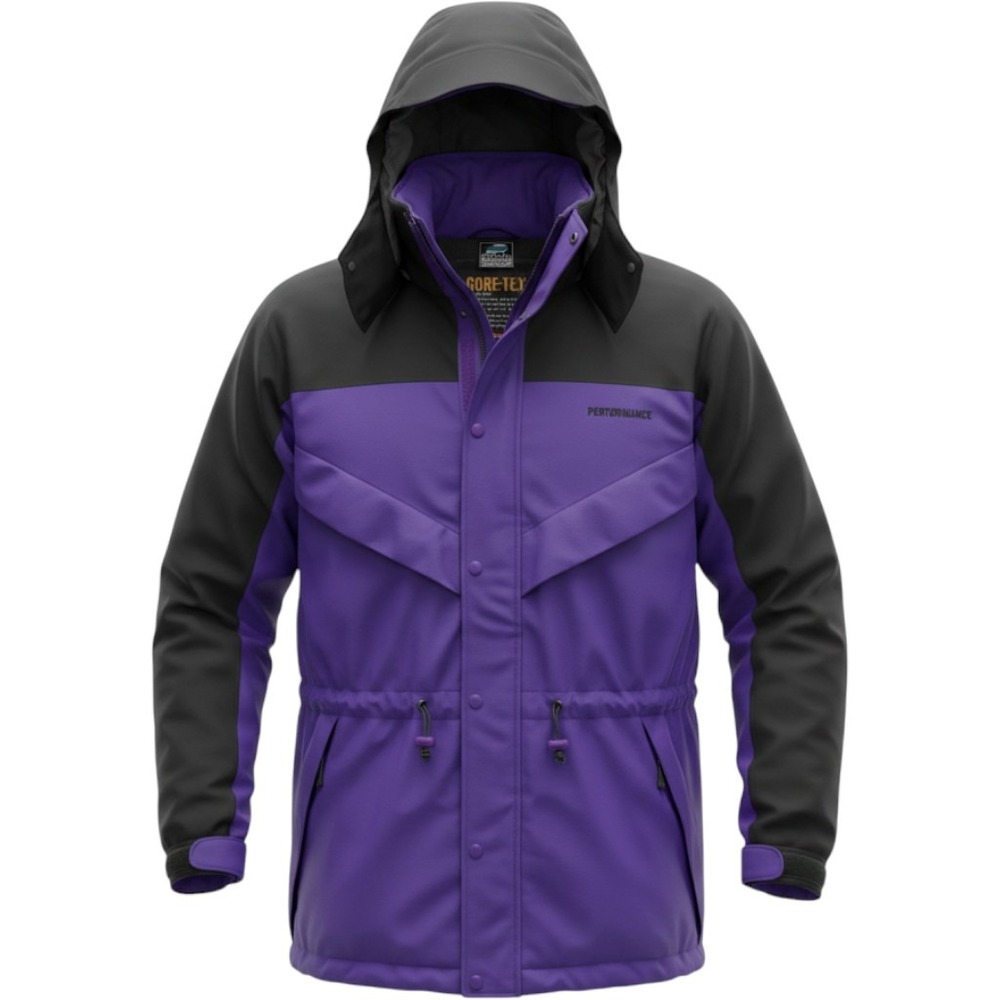 Performance Gore-Tex Mountain Parka Jacket Purple Black Waterproof Mens Large